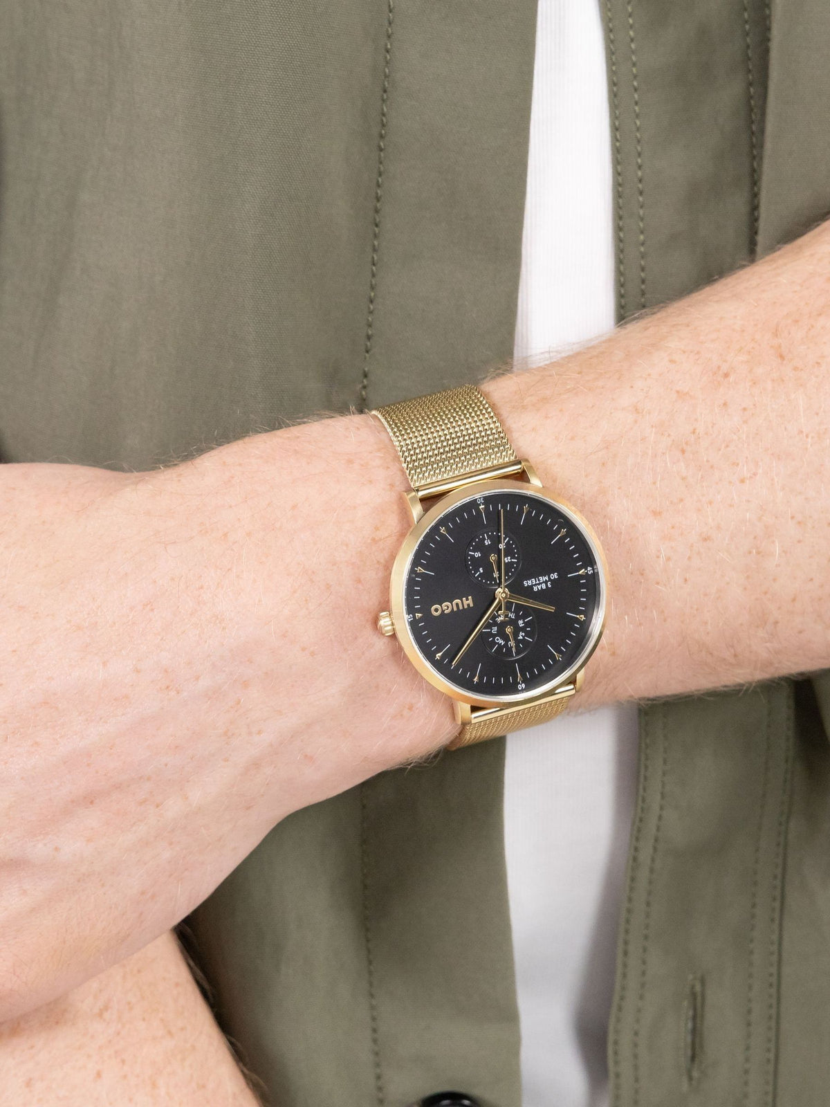 HUGO gold tone mesh bracelet watch 40mm, UK version