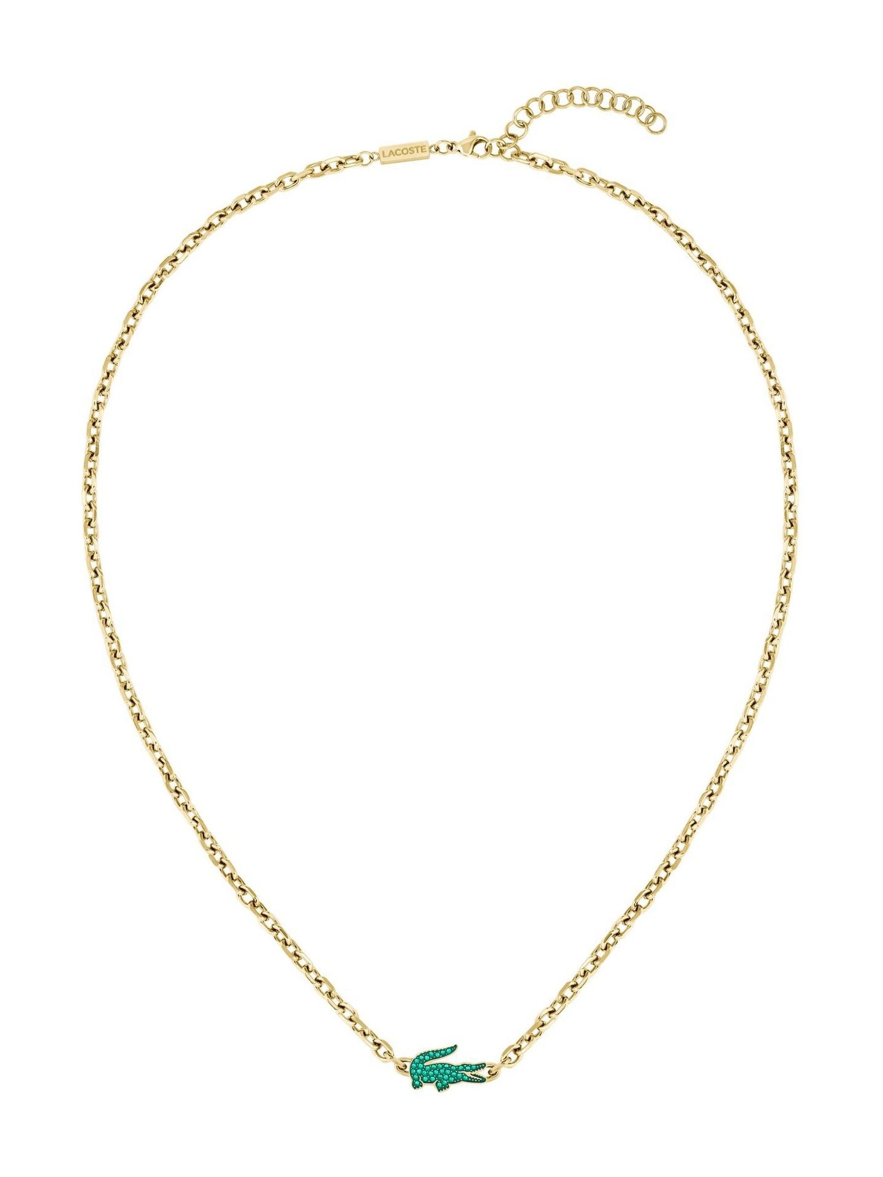 Lacoste gold tone Arthor IP link necklace, imported from the UK