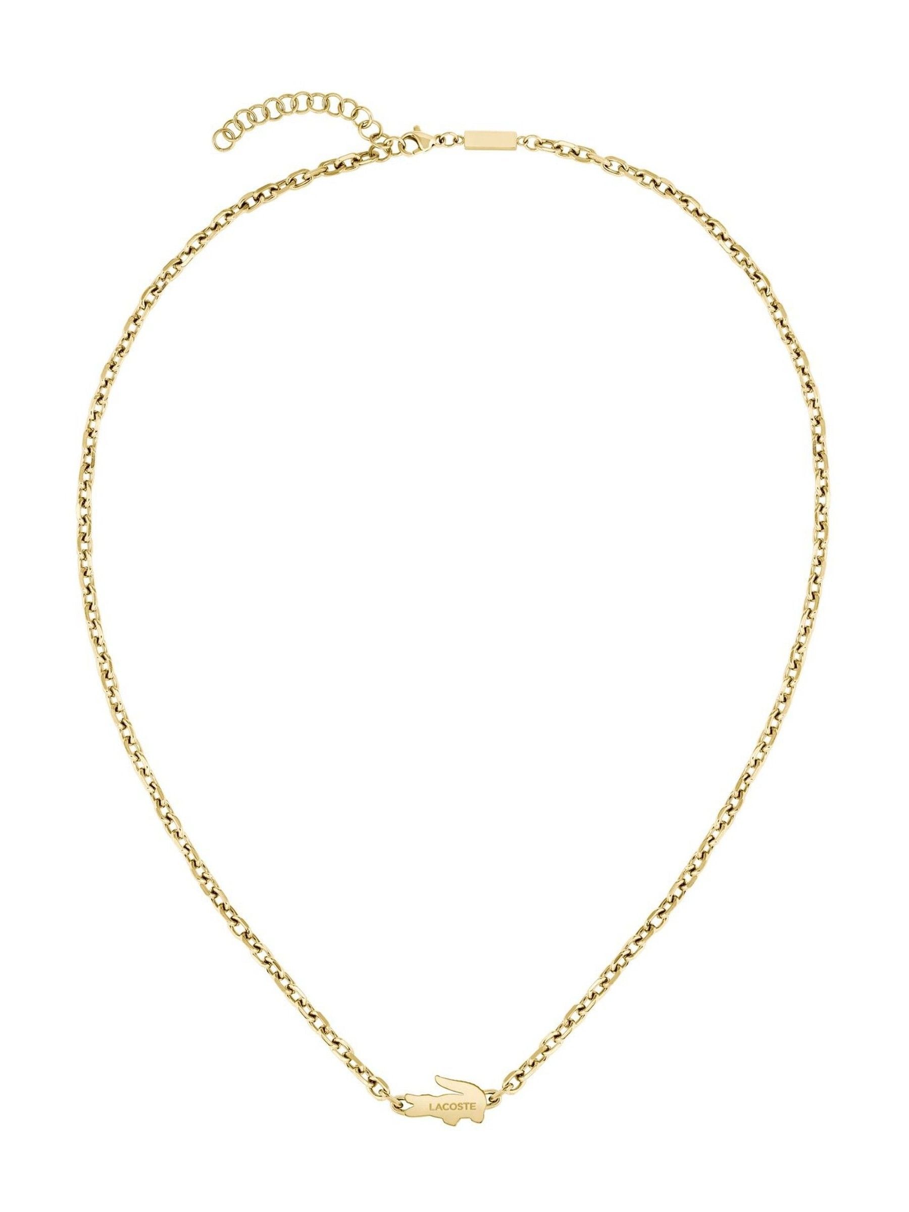 Lacoste gold tone Arthor IP link necklace, imported from the UK