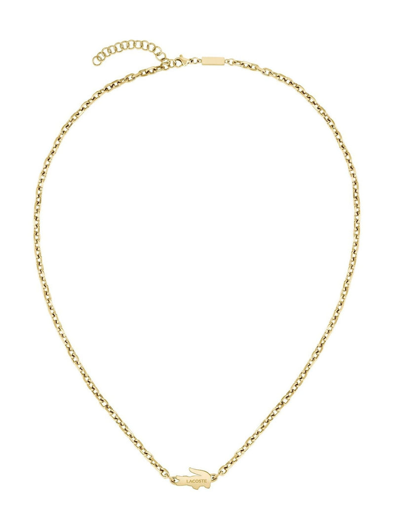Lacoste gold tone Arthor IP link necklace, imported from the UK