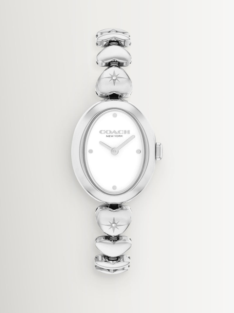 Coach Silver Tone Sammy Heart Bracelet Watch 22mm, UK version