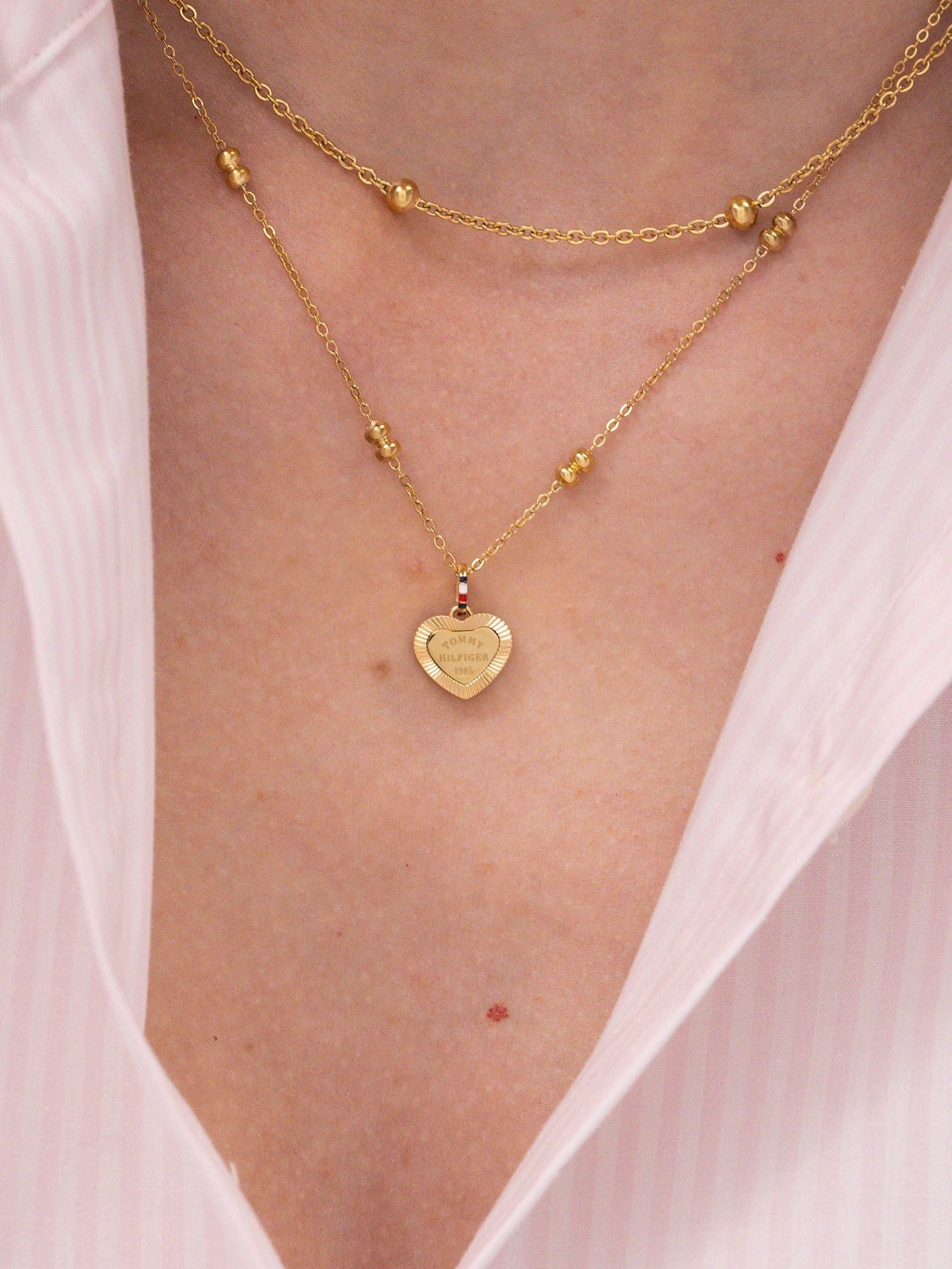 Tommy Hilfiger gold plated layered chain necklace, imported from the UK