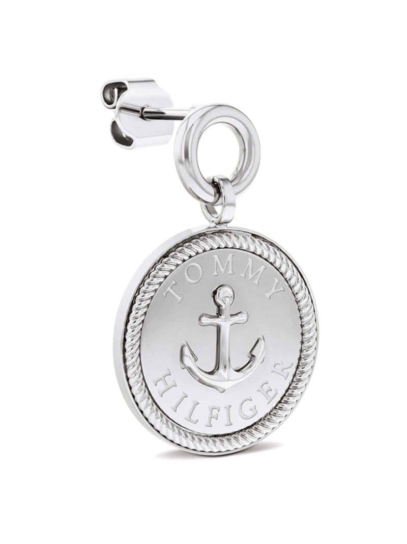 Tommy Hilfiger silver tone nautical charm earrings, imported from the UK