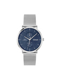 HUGO stainless steel mesh bracelet watch with blue dial - British product