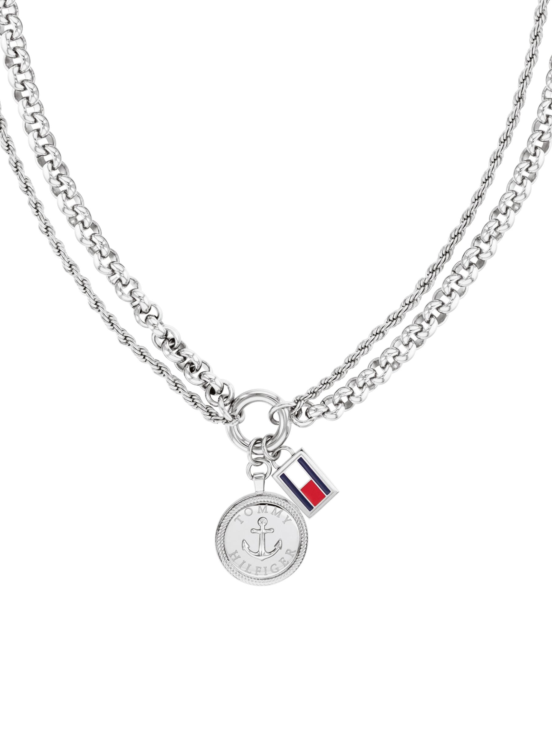 Tommy Hilfiger nautical charm necklace stainless steel, imported from the UK