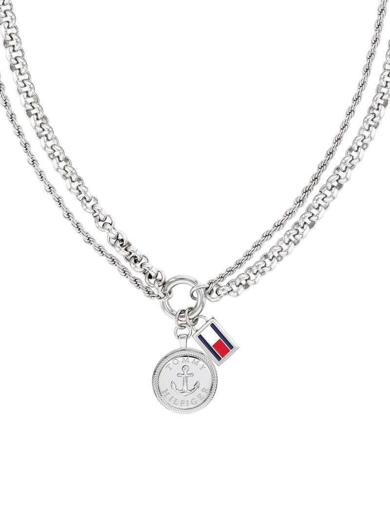 Tommy Hilfiger nautical charm necklace stainless steel, imported from the UK