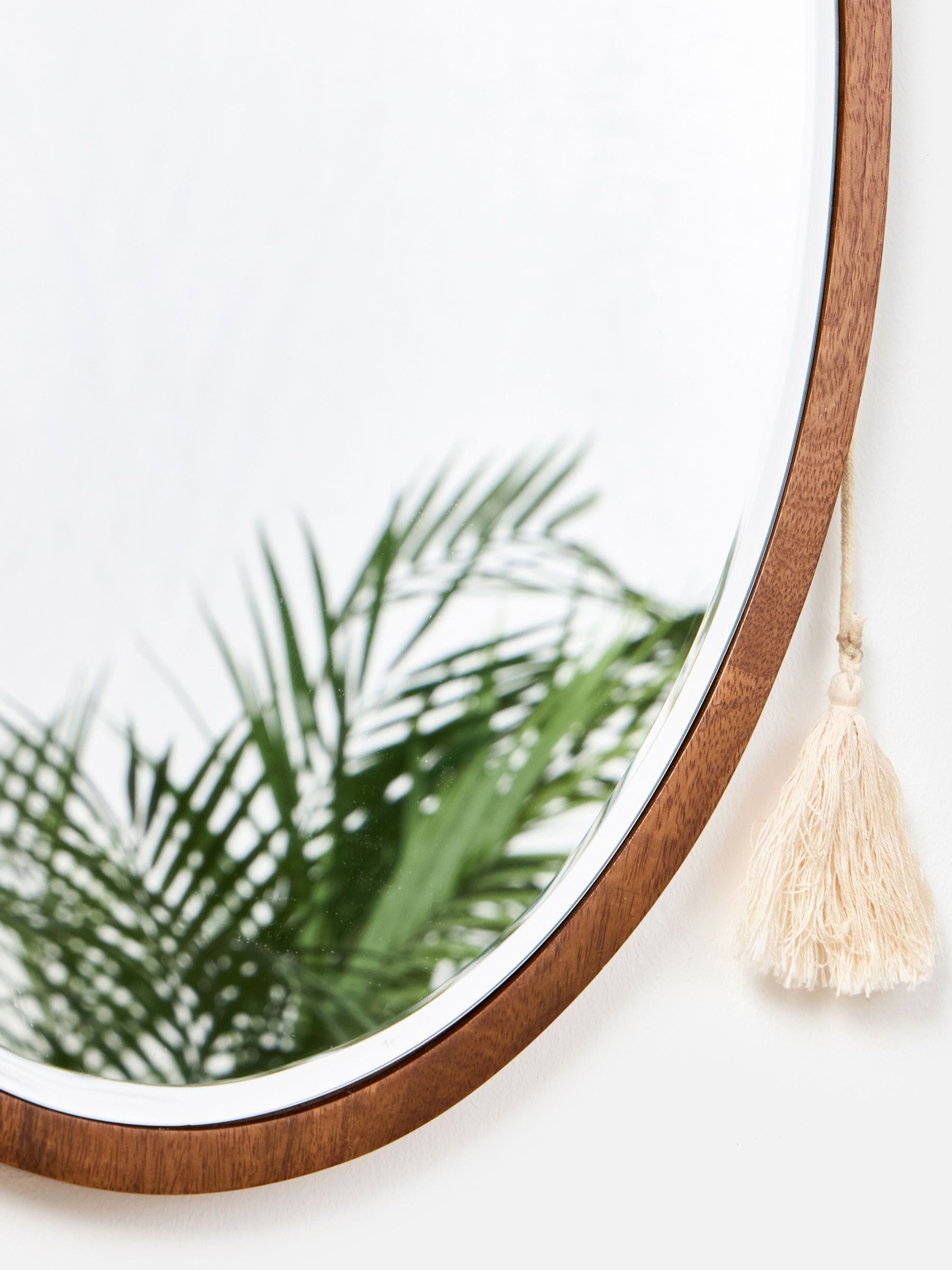 Oliver Bonas oval tassel wall mirror, UK version