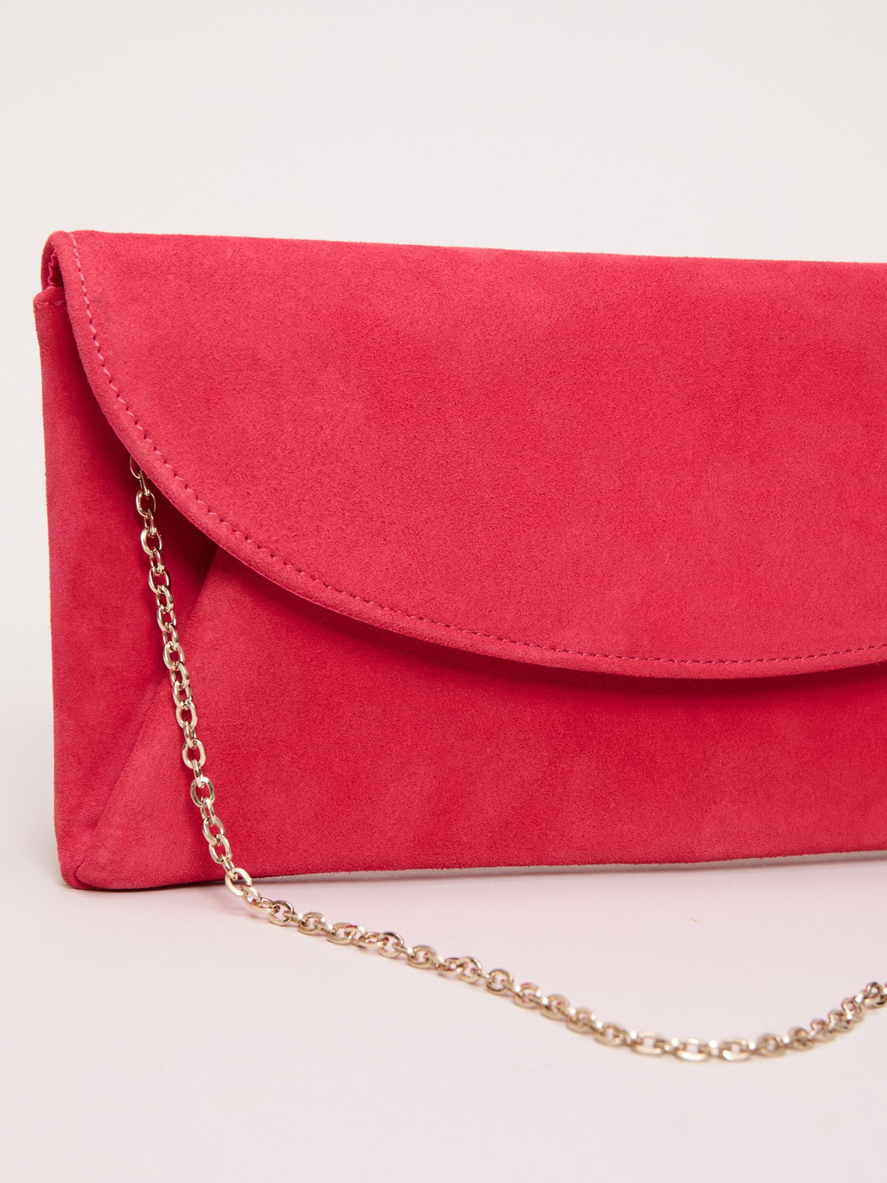 Phase Eight pink suede clutch bag - British product
