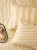 Furn Set of 2 Custard The Ultimate Stripe Reversible Pillowcase