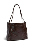 PIECES brown patent daily shopper bag - British product