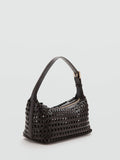 Mango brown braided shoulder bag medium, UK version