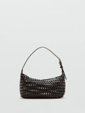 Mango brown braided shoulder bag medium, UK version