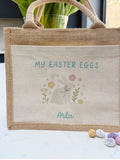 Koko Blossom personalised jute Easter bag, imported from the UK
