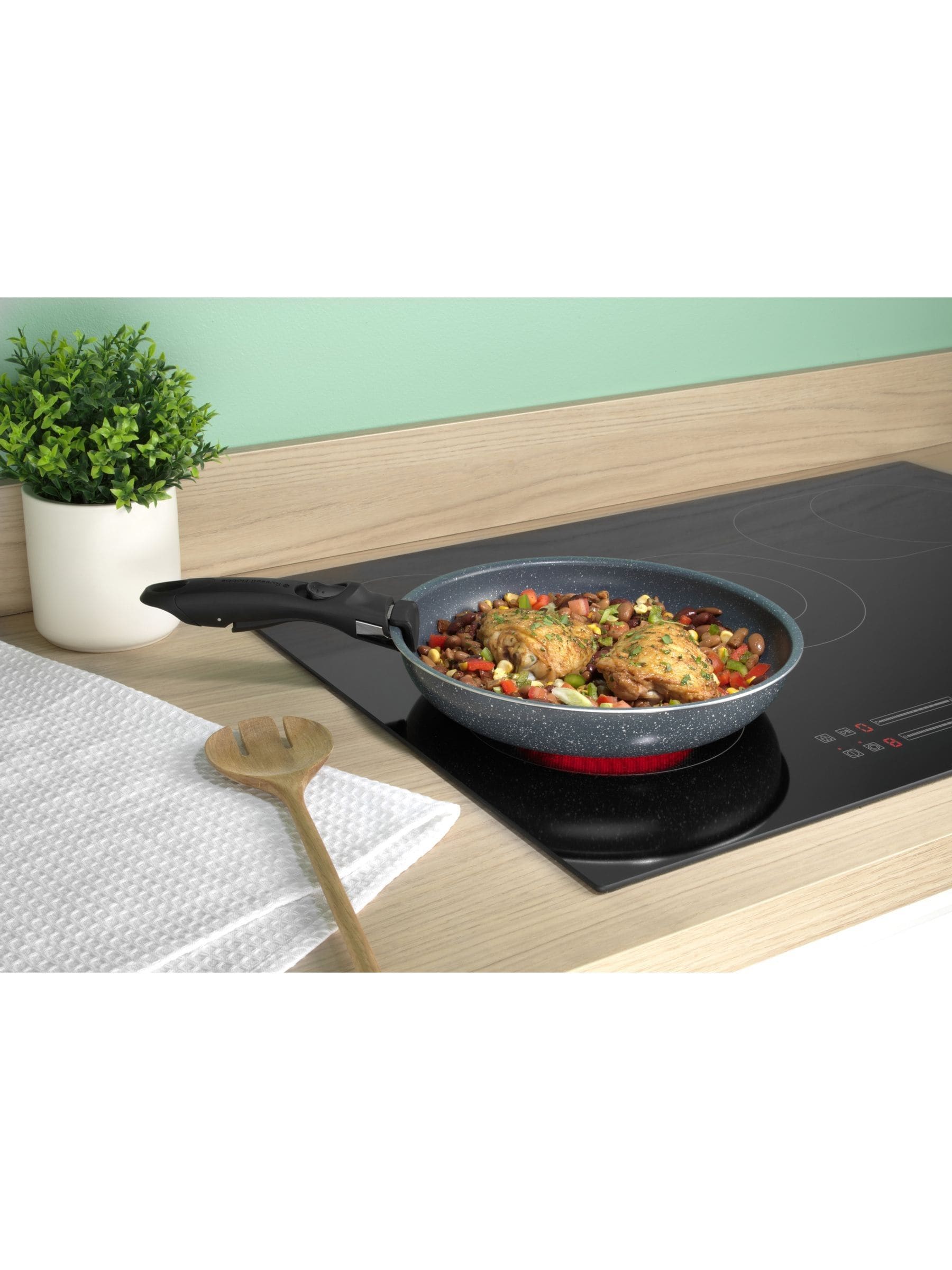 Russell Hobbs 4-piece grey stone stir-fry pan set (British brand)