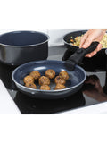 Russell Hobbs blue Smart Clip 5 piece pan set, imported from the UK