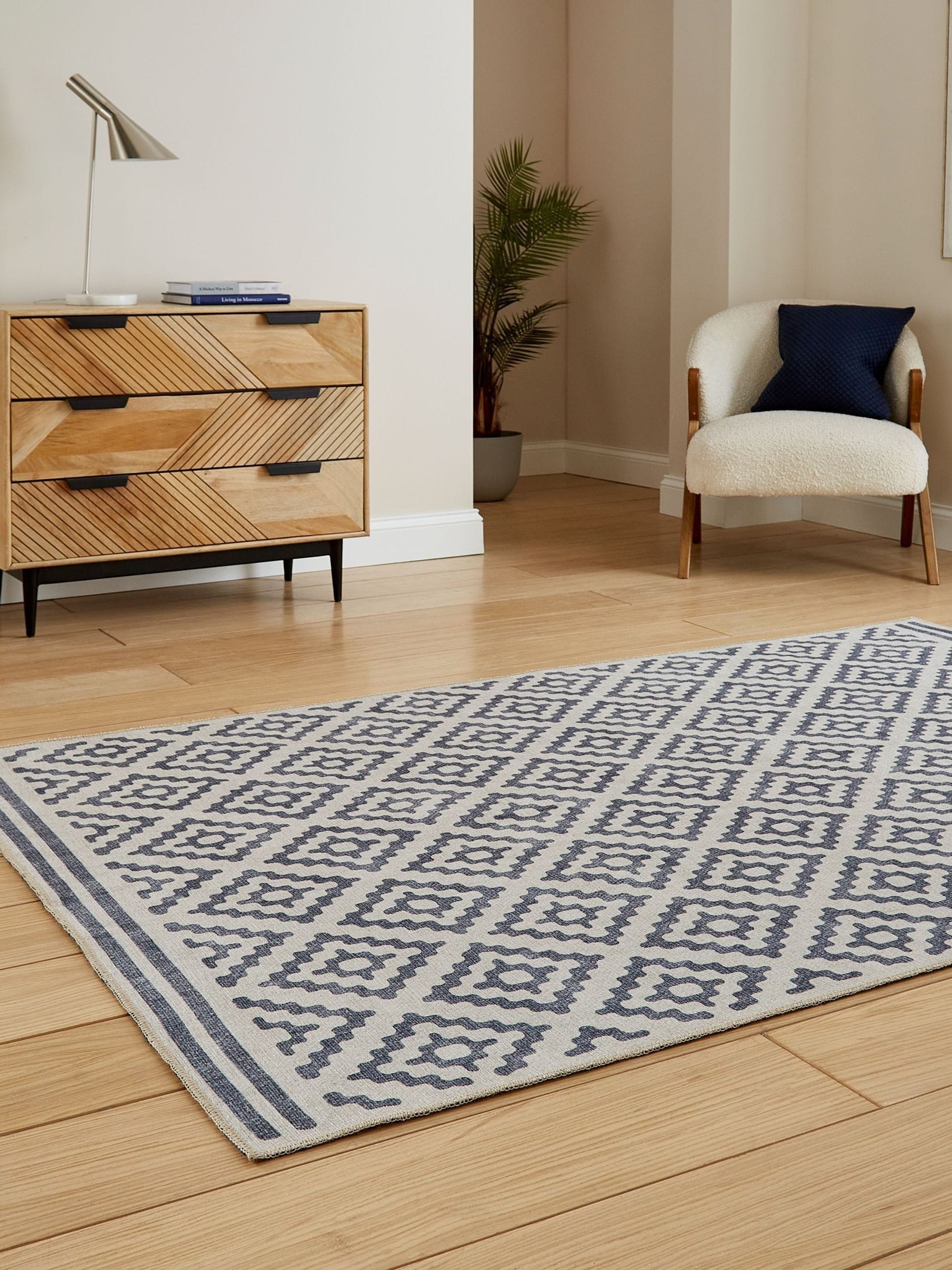 Think Rugs Blue Coral geometric rug - British product
