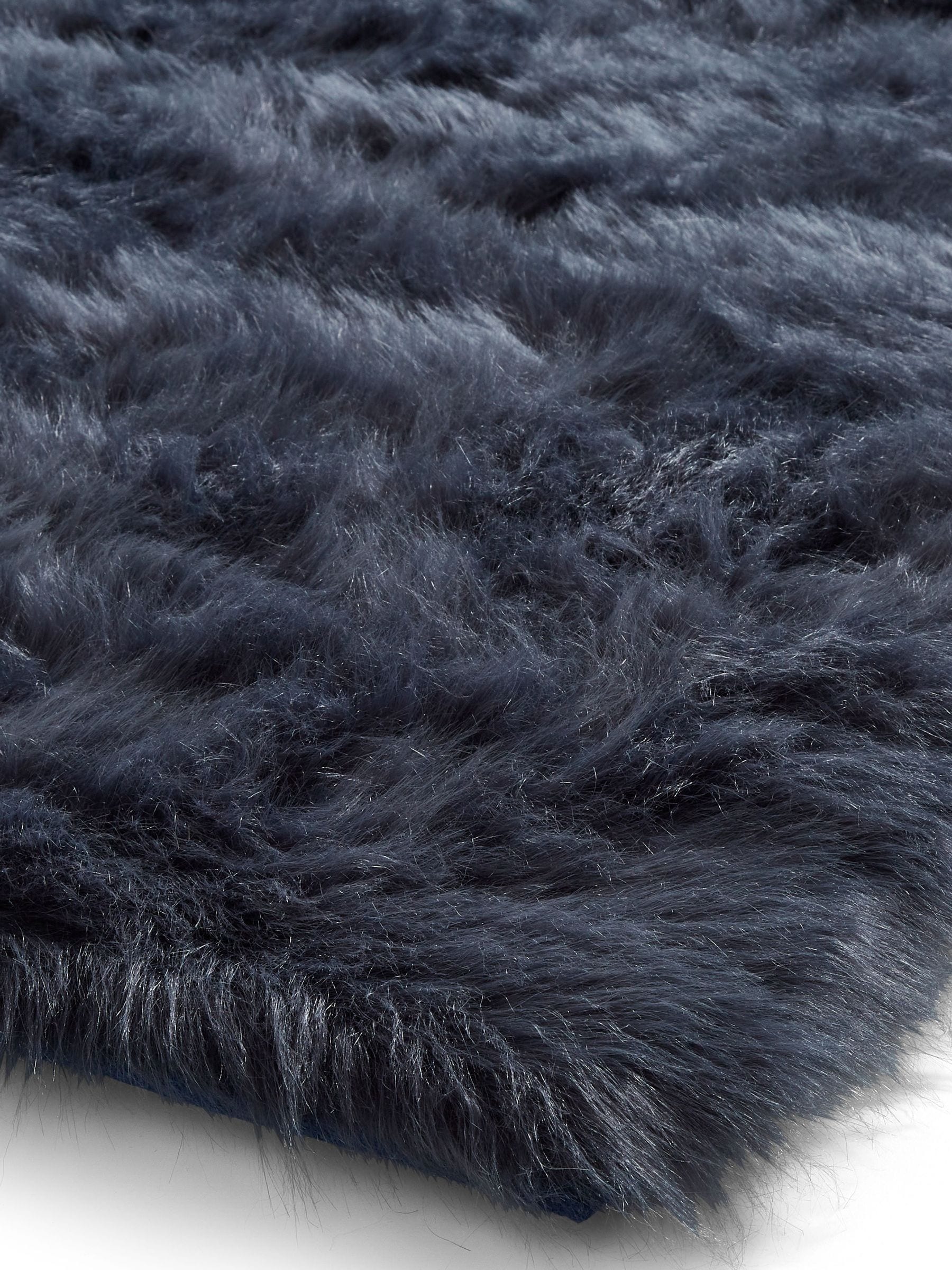 Think Rugs Navy Polar Plush shaggy rug (British brand)
