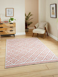 Think Rugs Orange Coral Modern Geometric Rug