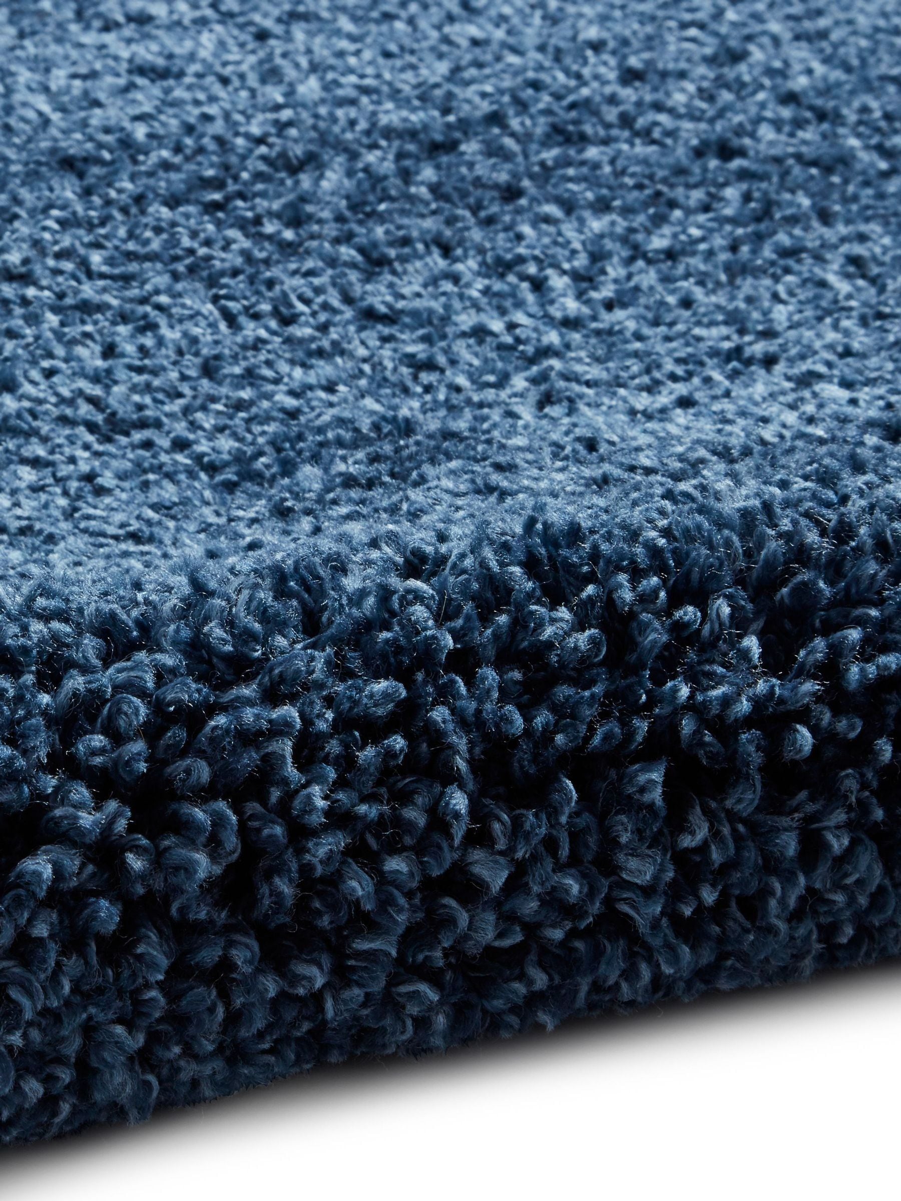Think Rugs dark blue shaggy rug Sierra 9000 (British brand)