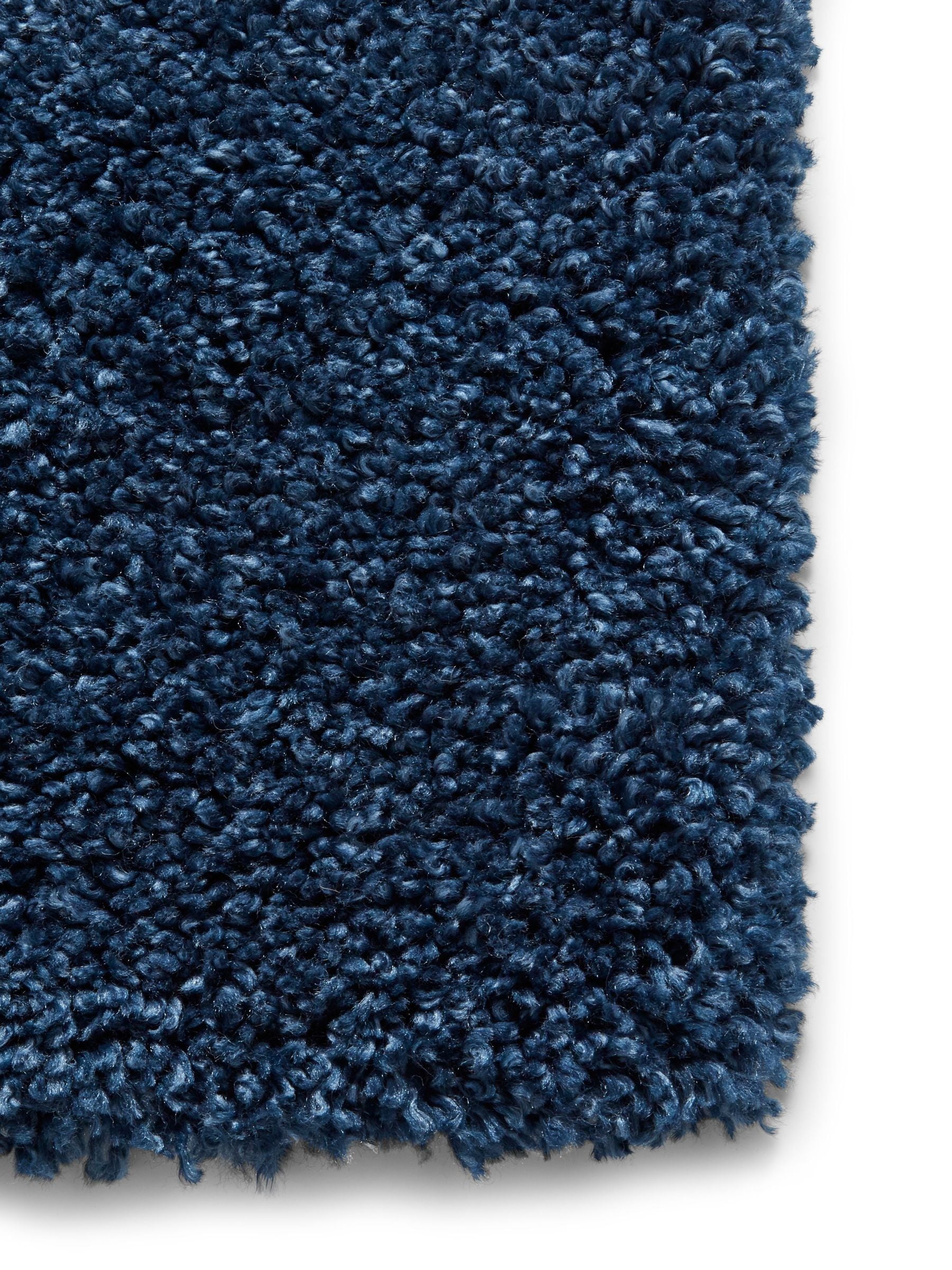 Think Rugs dark blue shaggy rug Sierra 9000 (British brand)
