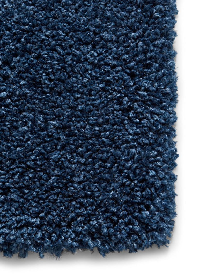 Think Rugs dark blue shaggy rug Sierra 9000 (British brand)