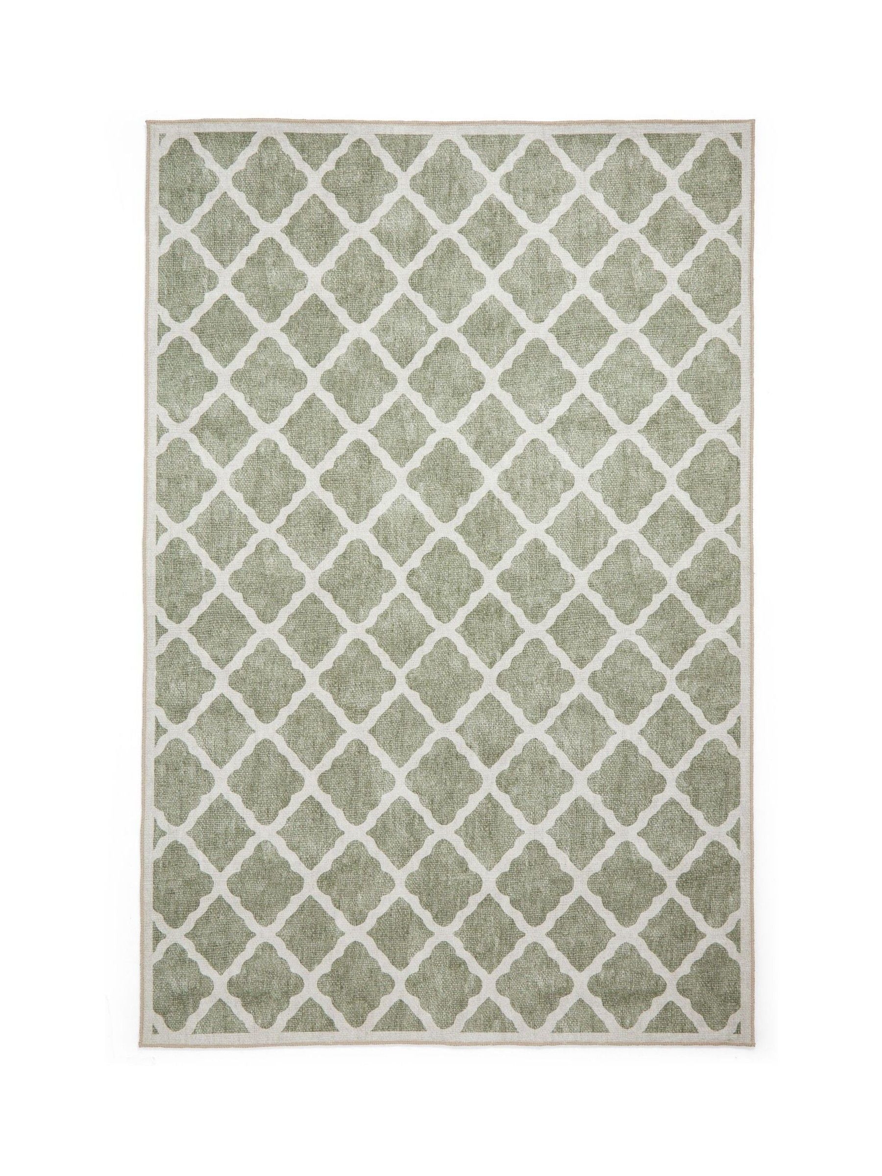 Think Rugs green coral polyester modern rug - British product