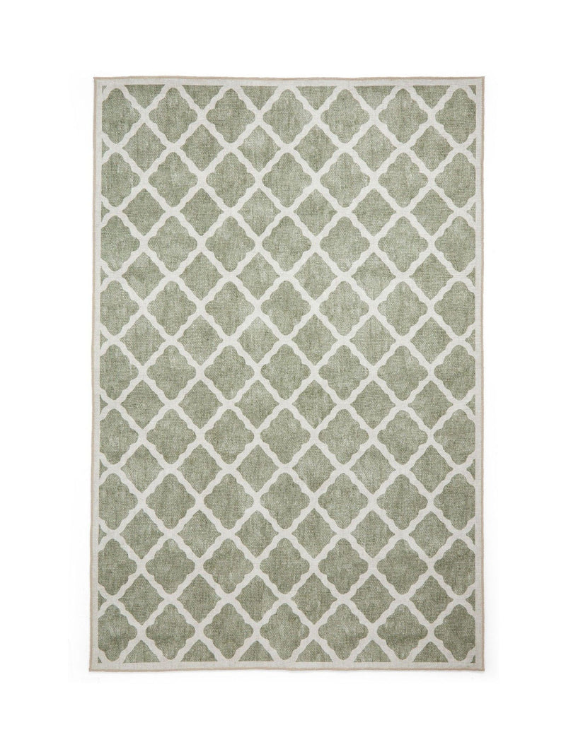 Think Rugs green coral polyester modern rug - British product