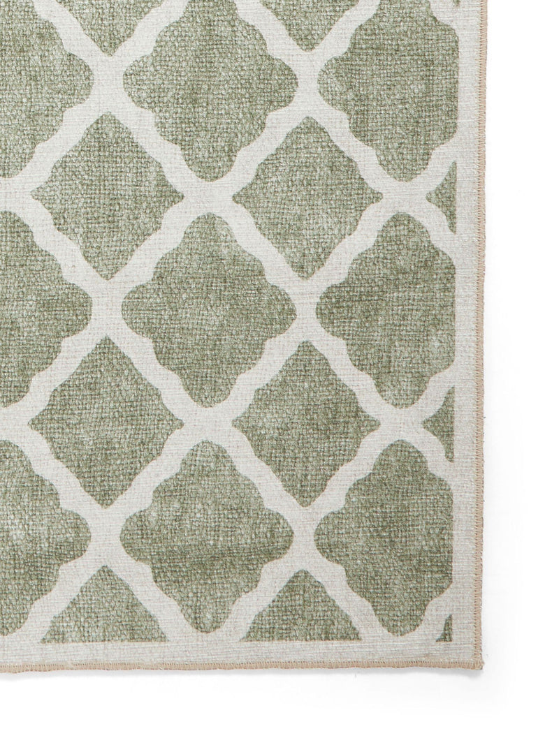 Think Rugs green coral polyester modern rug - British product
