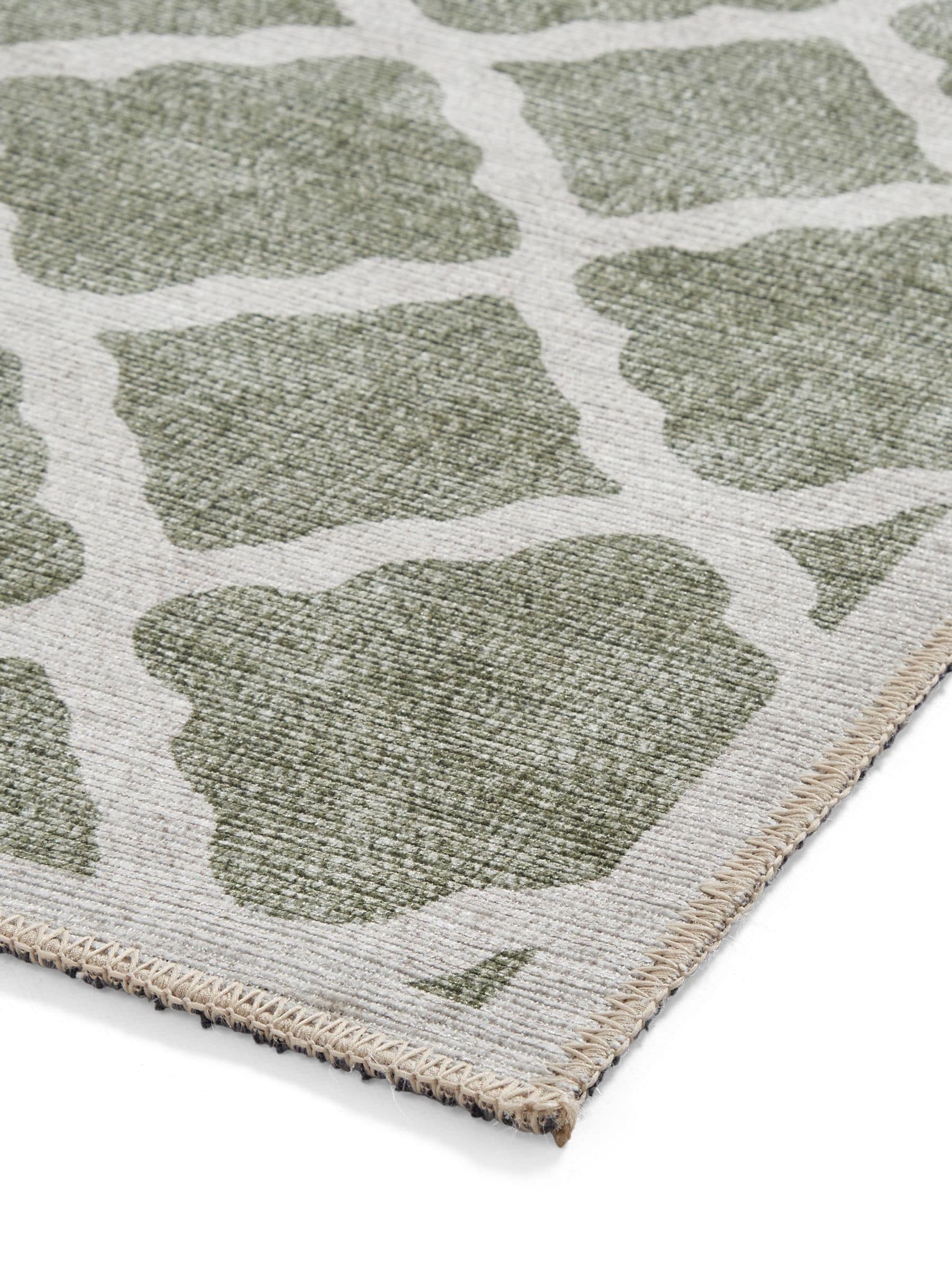 Think Rugs green coral polyester modern rug - British product