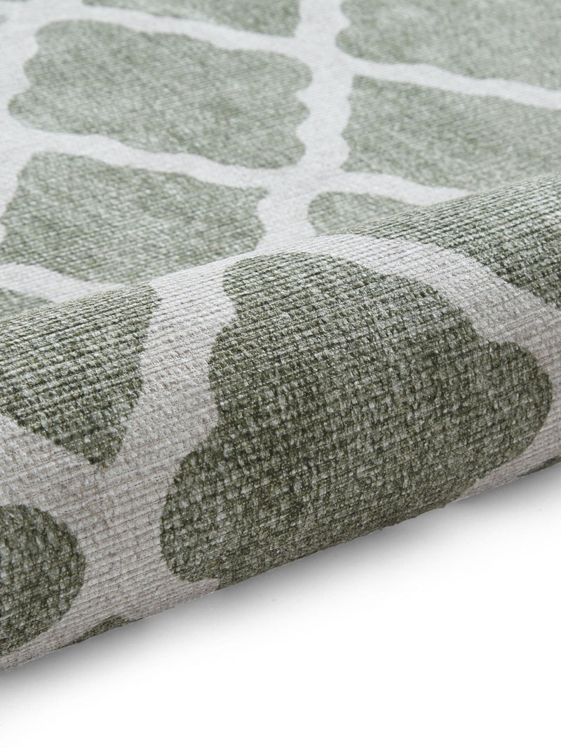 Think Rugs green coral polyester modern rug - British product