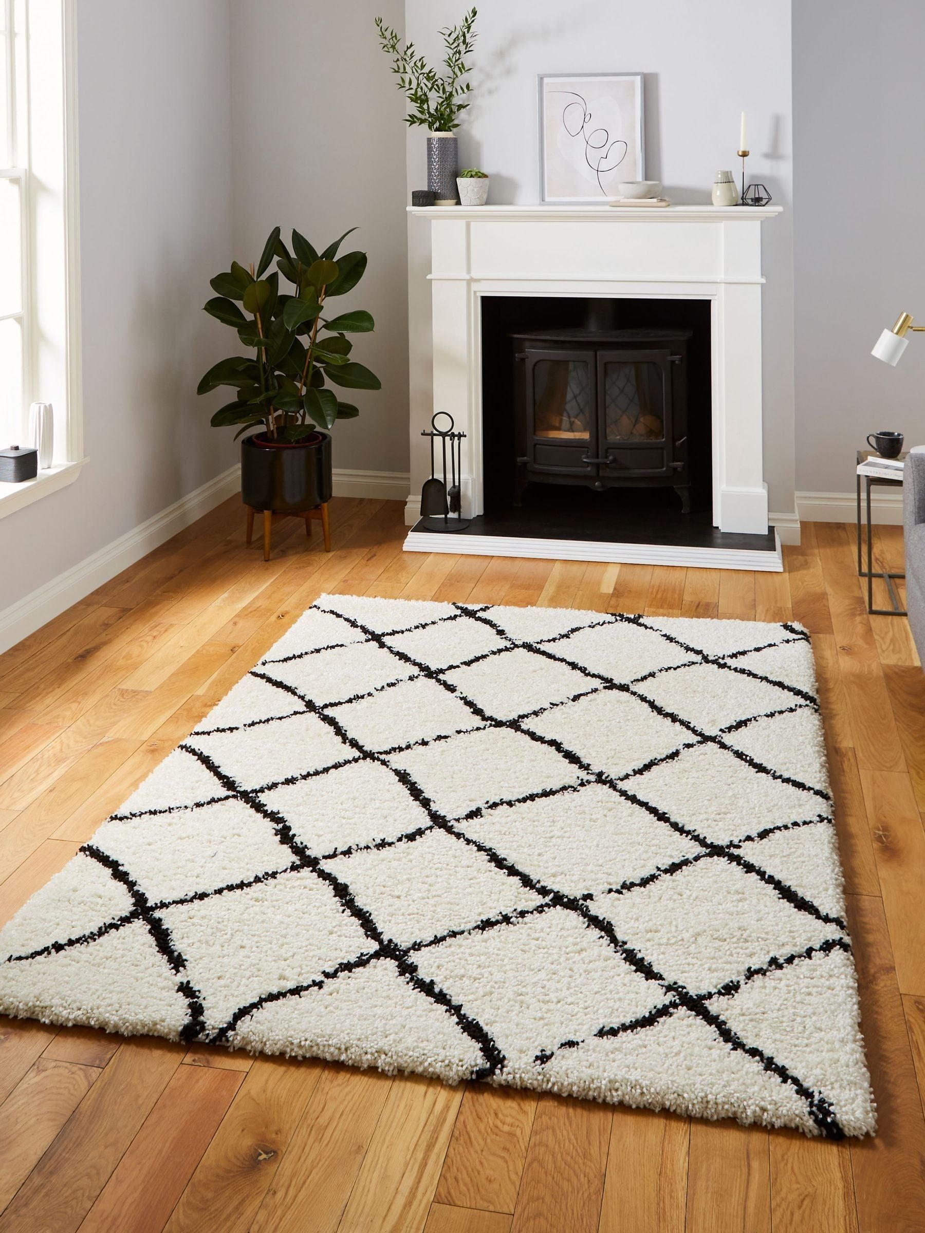 Think Rugs white Scandi Berber rug (British brand)