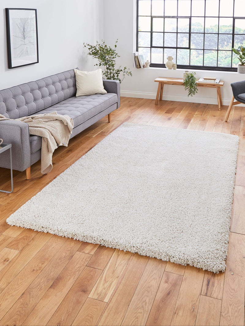 Think Rugs Cream Sierra Plain Shaggy Rug