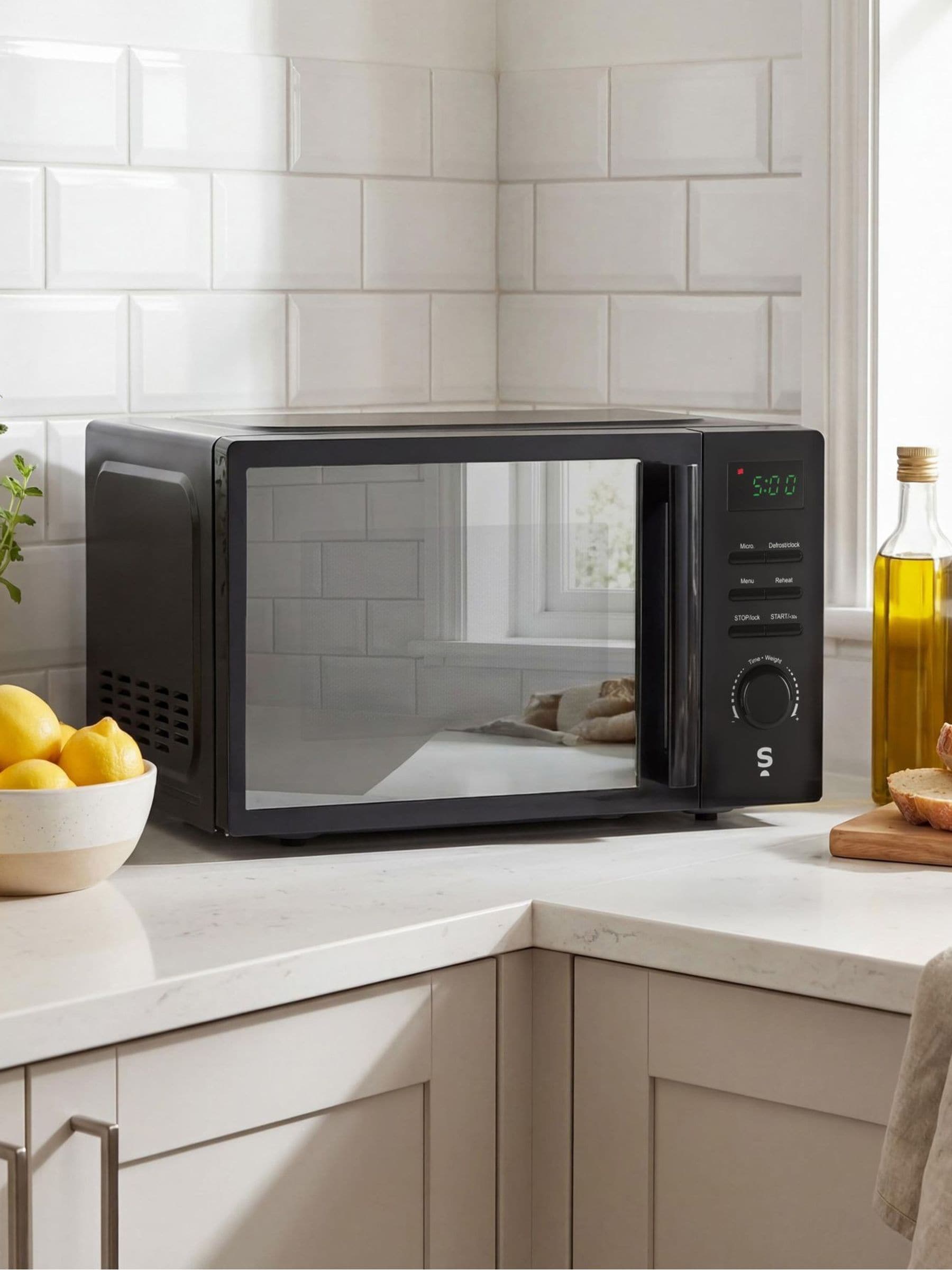 Salter black mirrored digital microwave 20L - British product