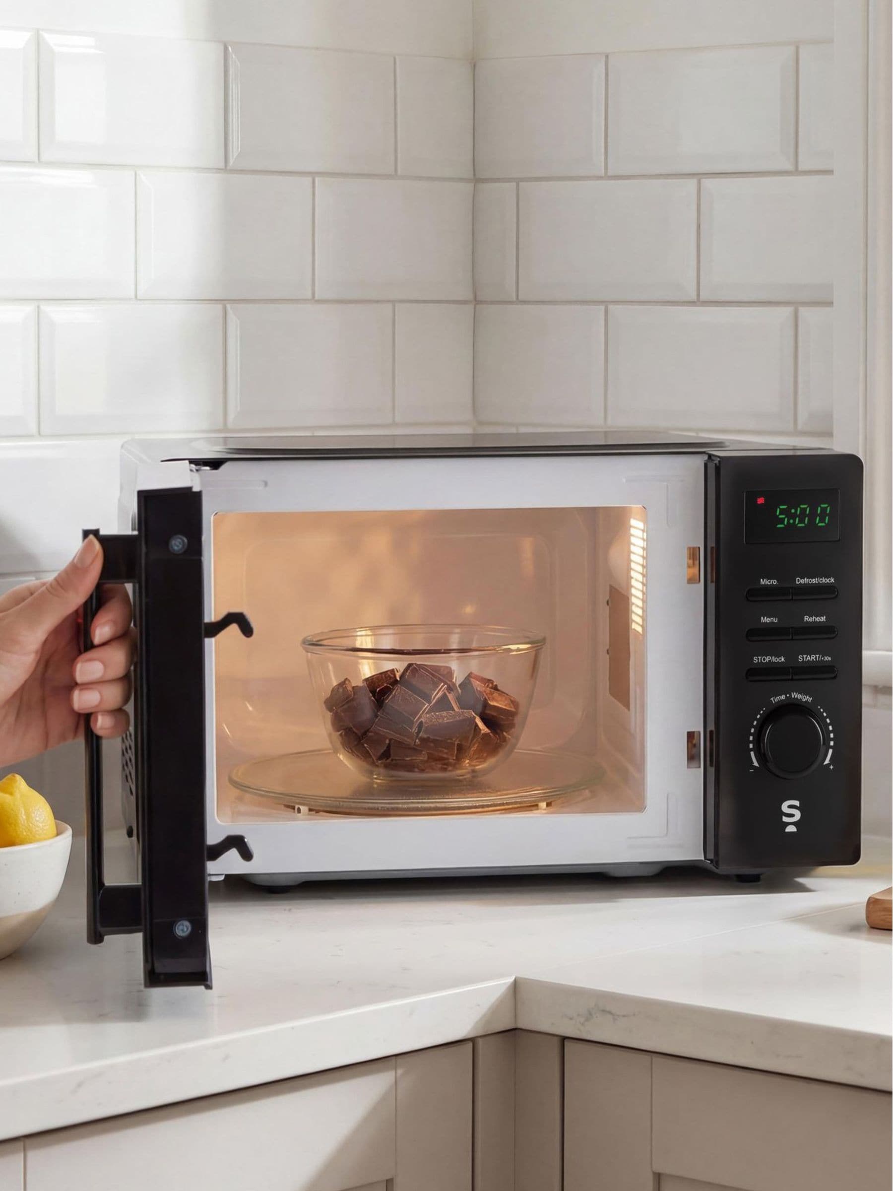 Salter black mirrored digital microwave 20L - British product