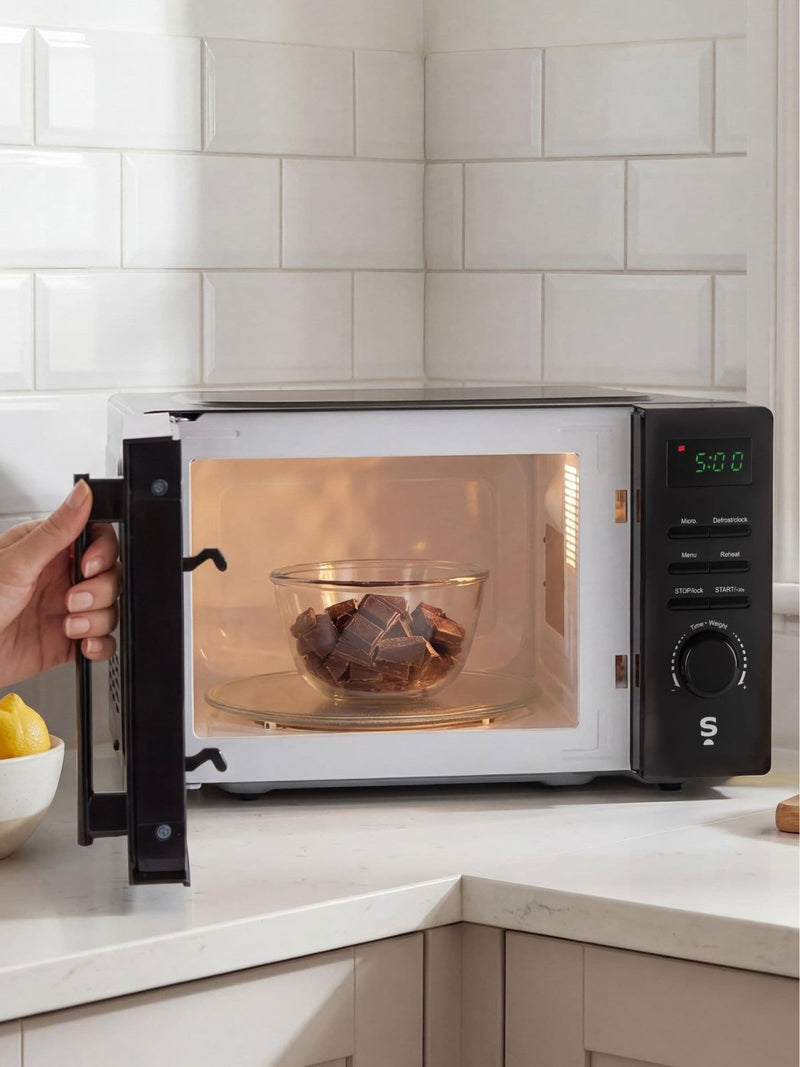 Salter black mirrored digital microwave 20L - British product