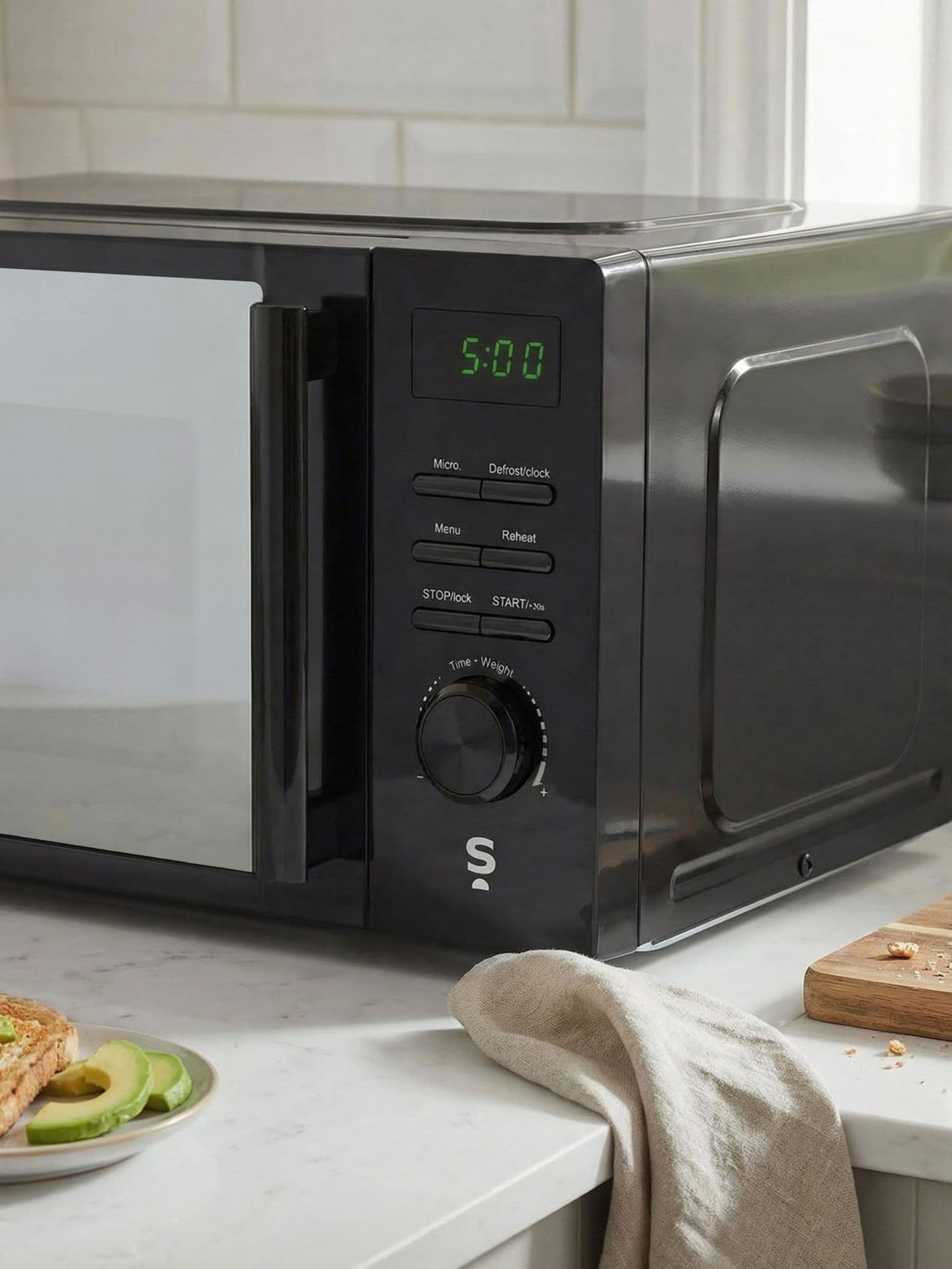 Salter black mirrored digital microwave 20L - British product