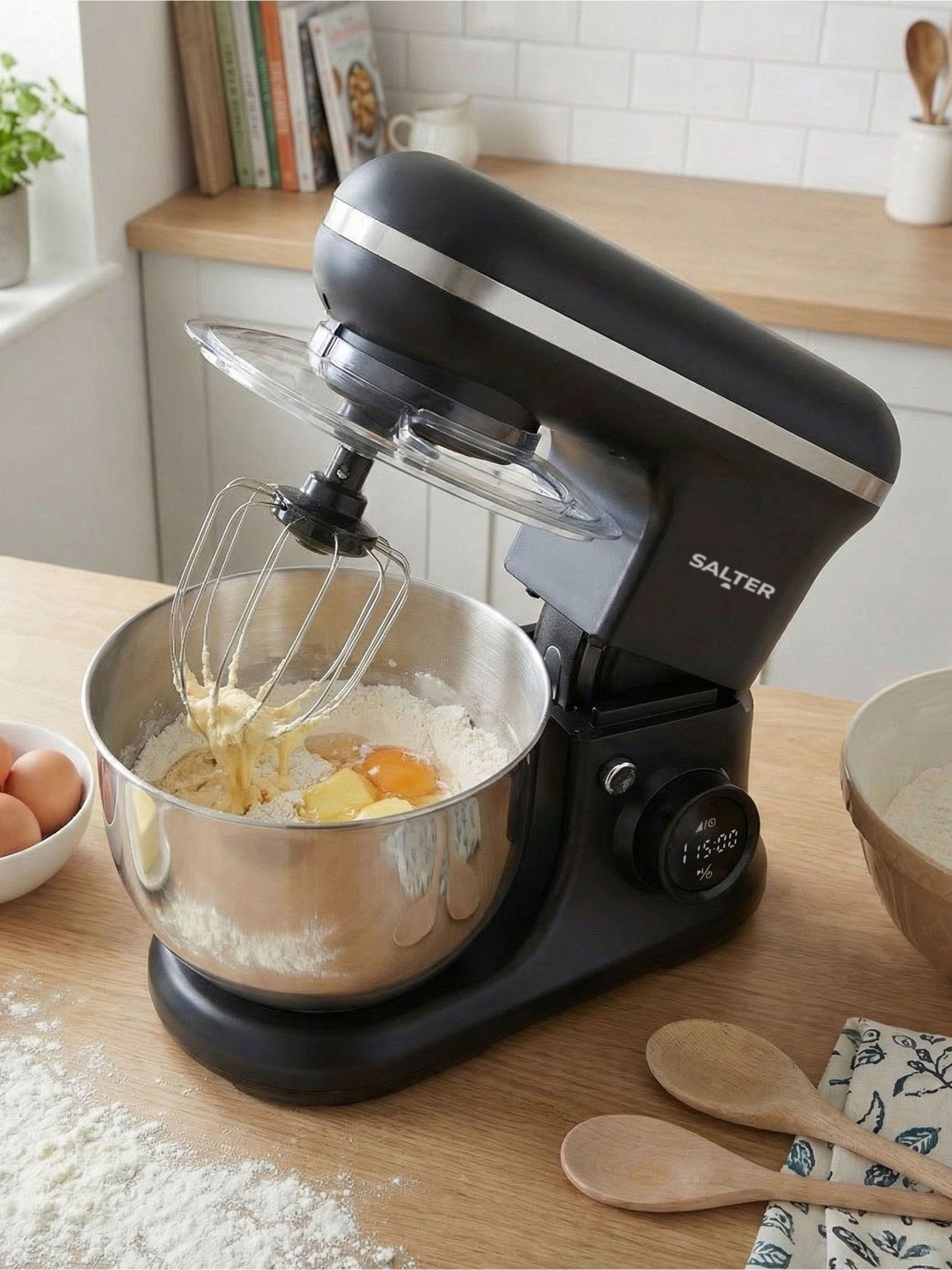 Salter black Optimix stand mixer 5 litre, imported from the UK