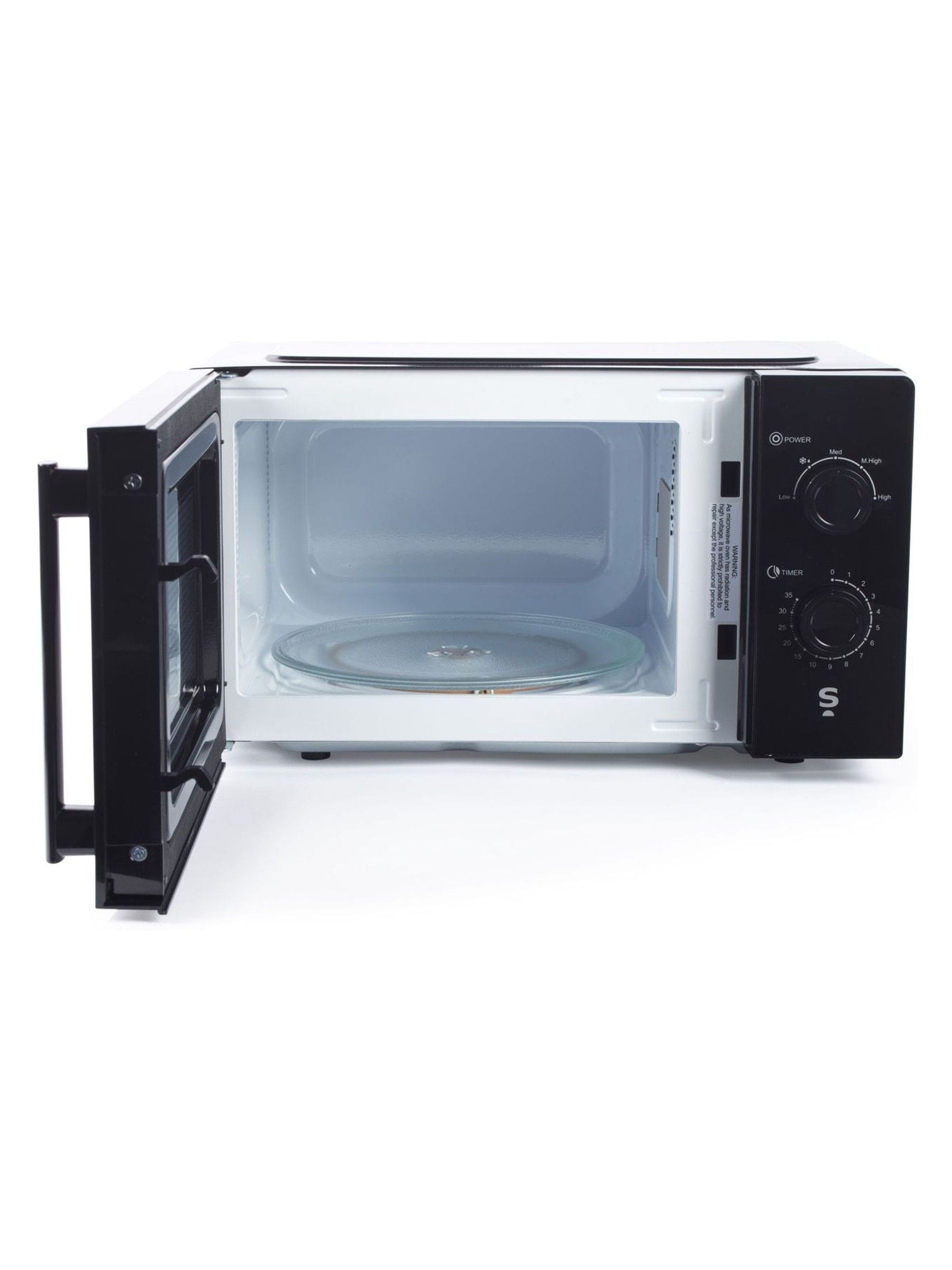 Salter black mirrored manual microwave 20L - British product