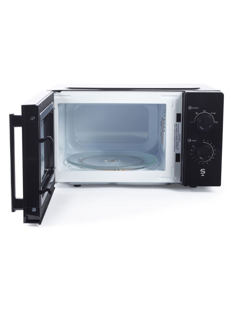 Salter black mirrored manual microwave 20L - British product