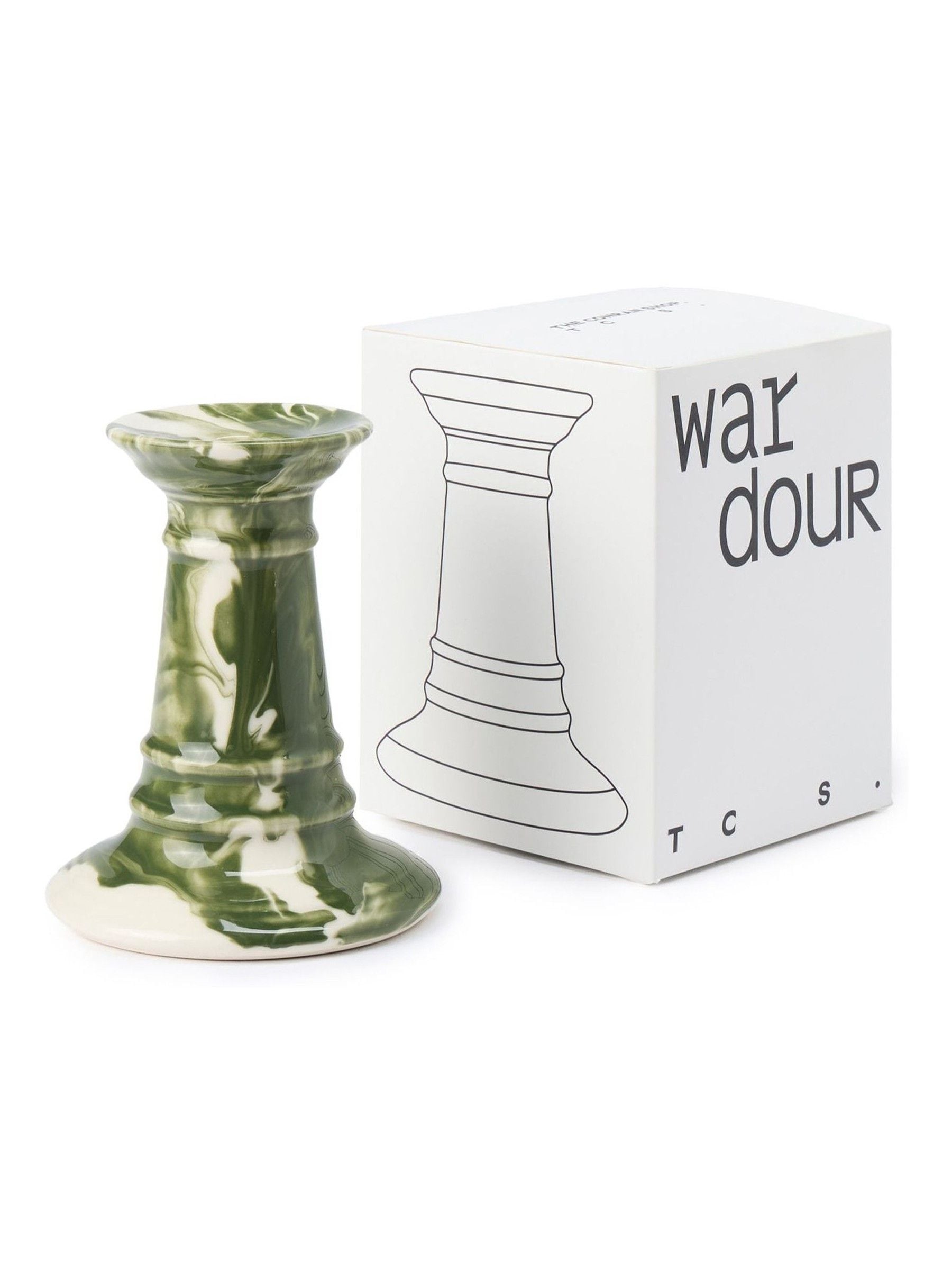 The Conran Shop green Wardour stubby candlestick 11cm (British brand)