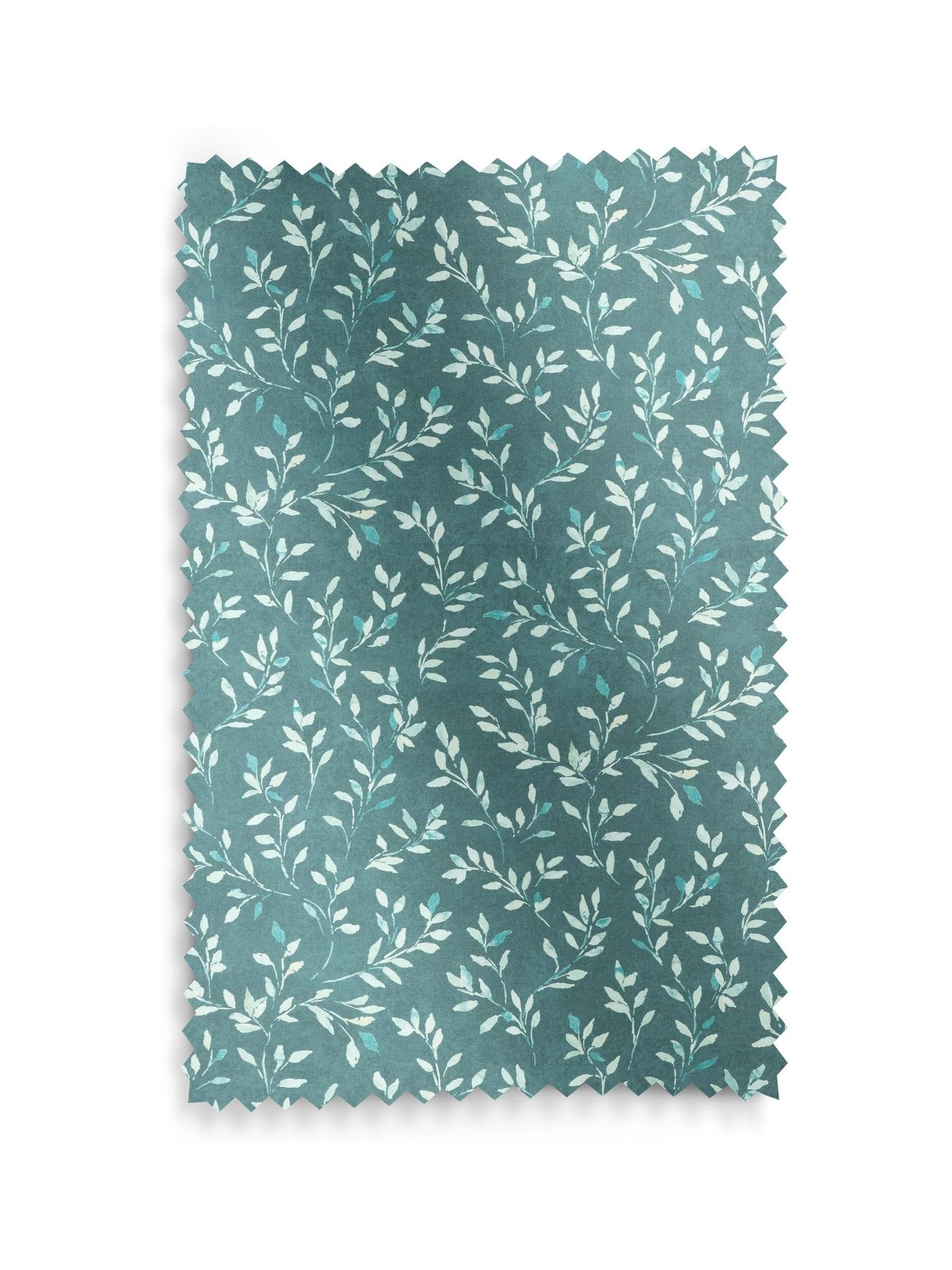 Azure Blue Shelby roman blind with floral cotton print, imported from the UK