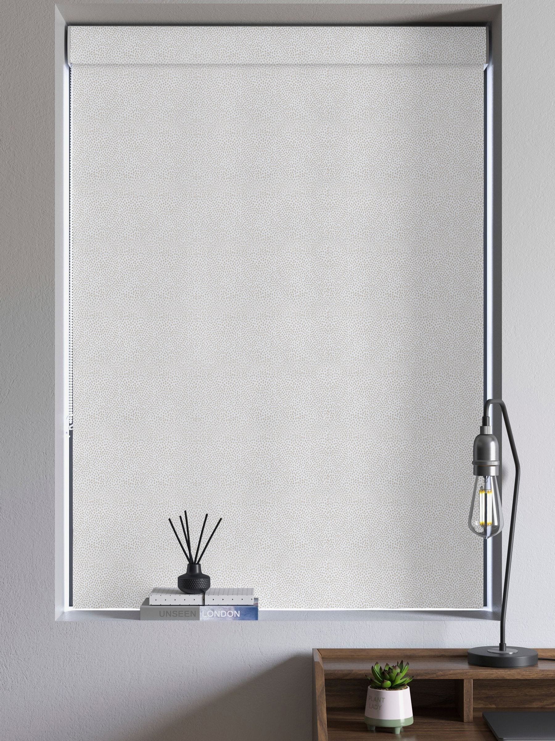 Dove Grey stipple Roman blind, made to measure, imported from the UK