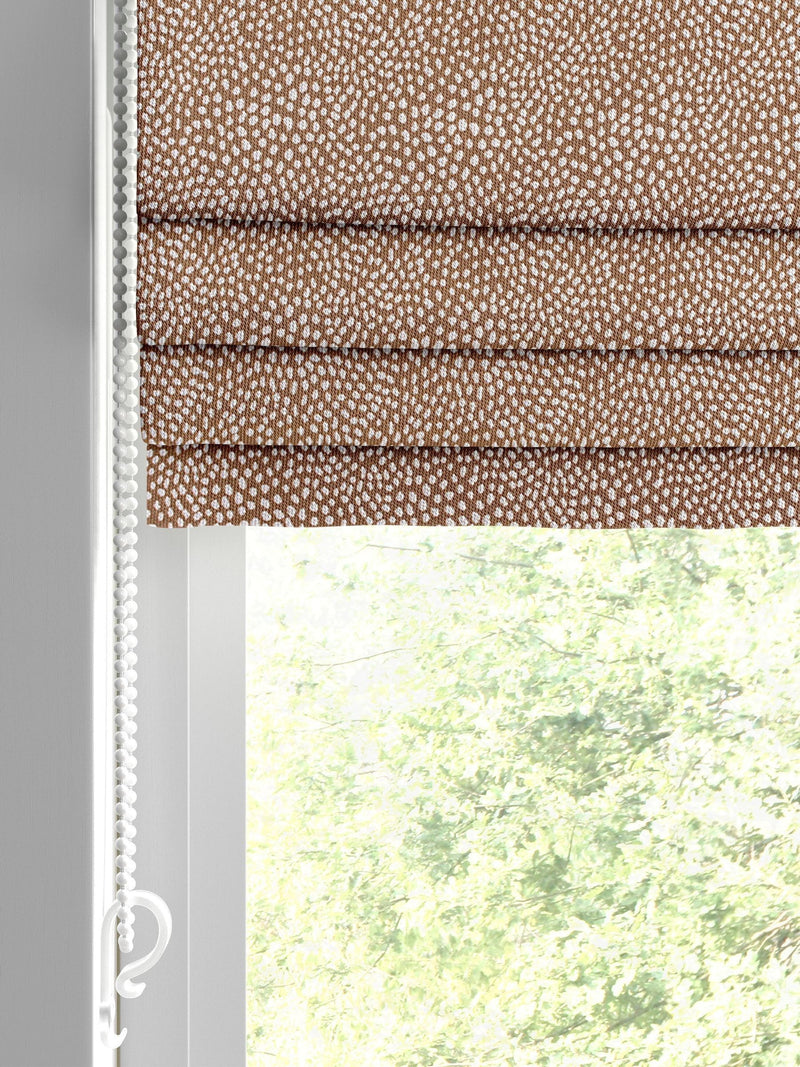 Ginger Orange stipple roman blind, made to measure, UK version