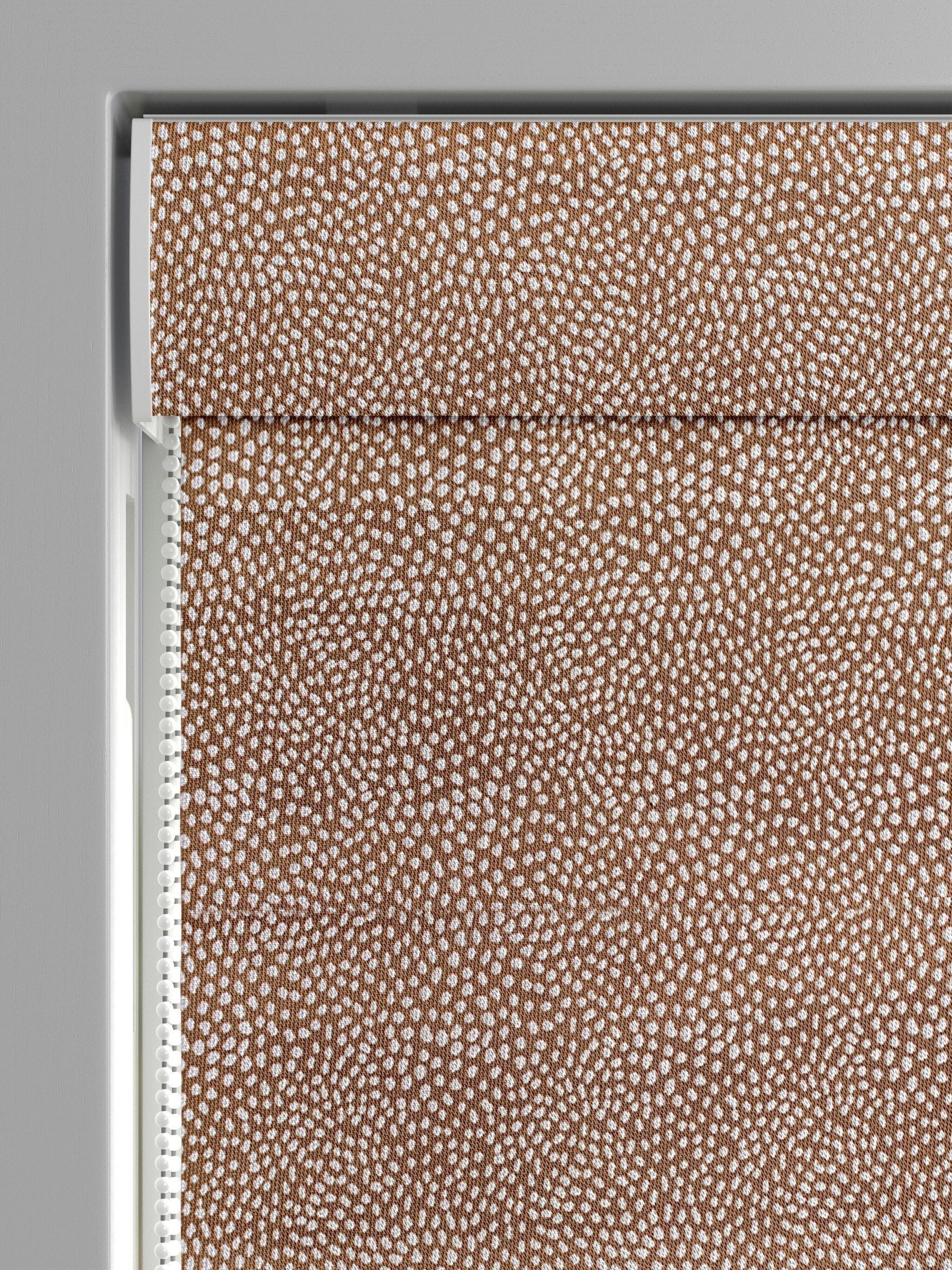 Ginger Orange stipple roman blind, made to measure, UK version