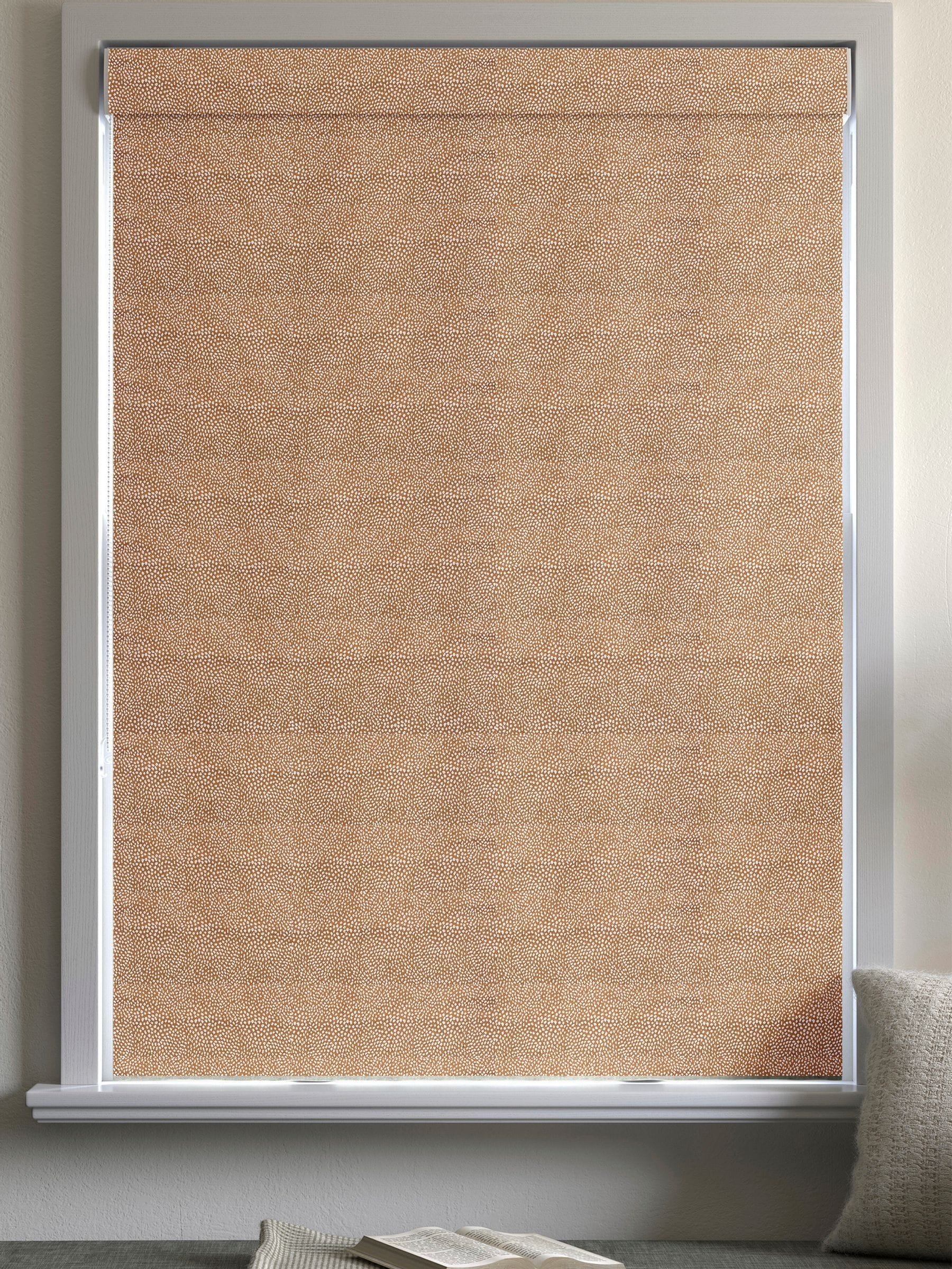 Ginger Orange stipple roman blind, made to measure, UK version