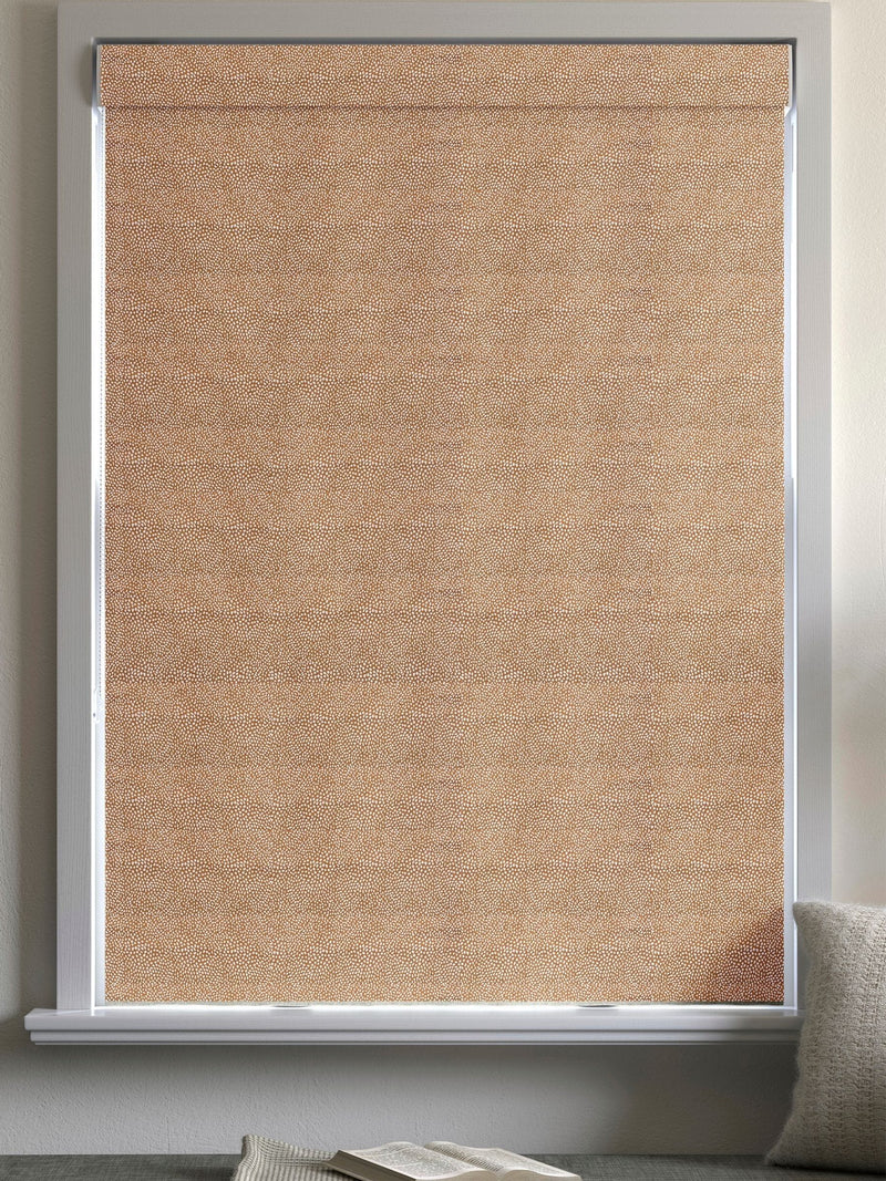 Ginger Orange stipple roman blind, made to measure, UK version