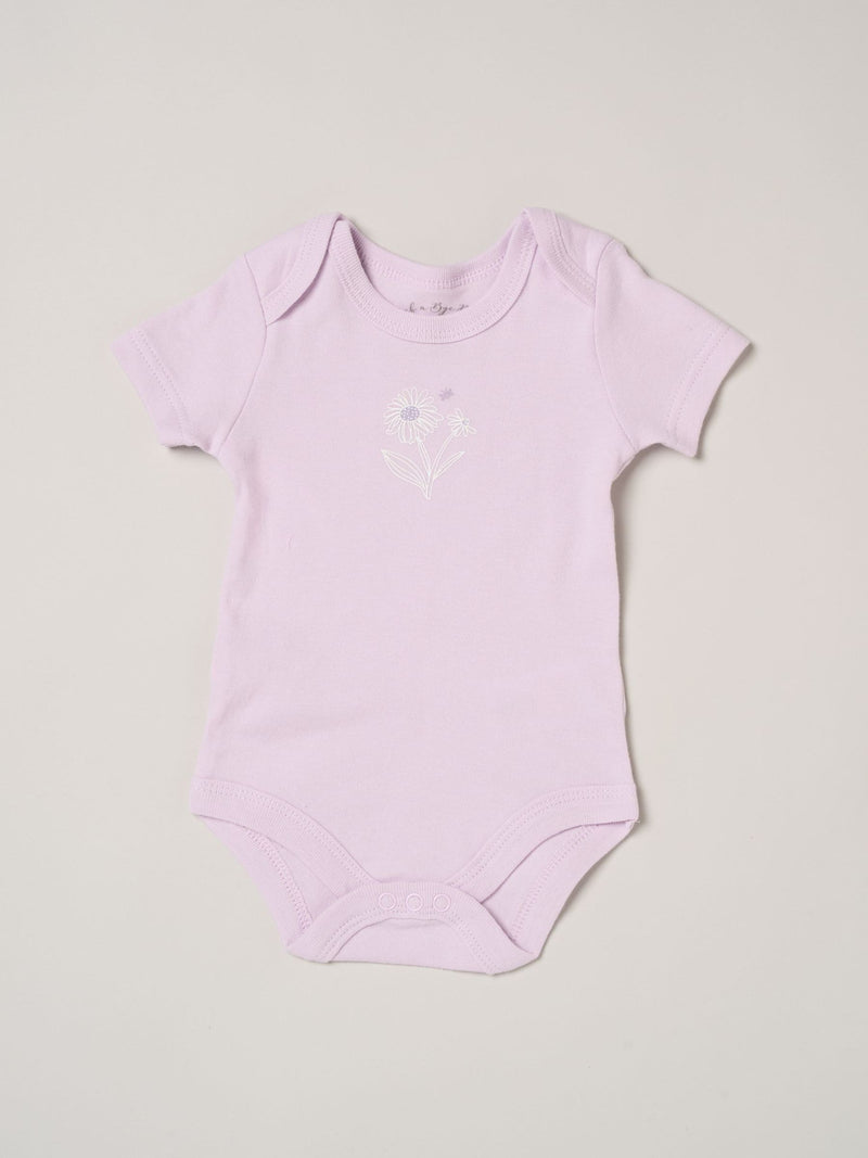 Rock-A-Bye Baby baby gift set with purple floral all-in-one - British product