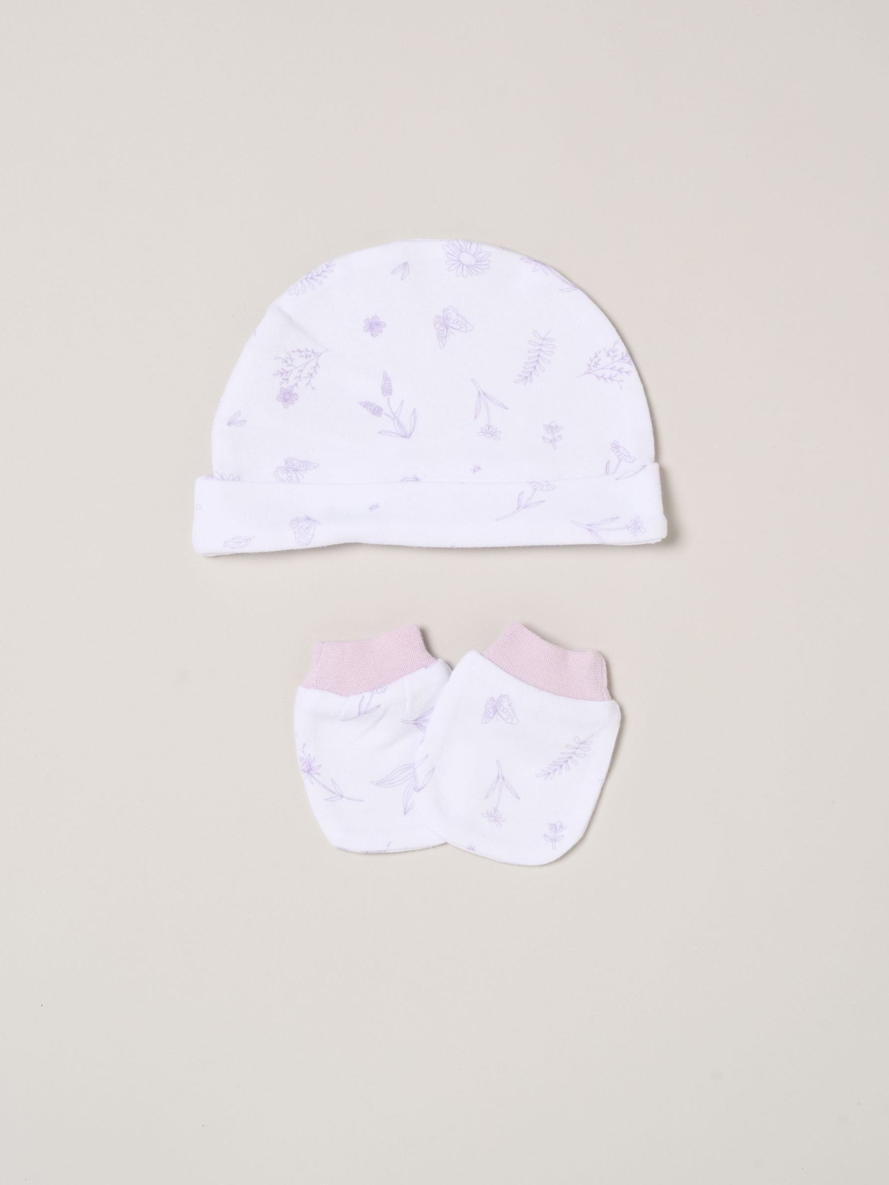 Rock-A-Bye Baby baby gift set with purple floral all-in-one - British product