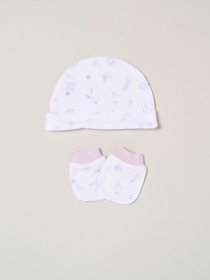 Rock-A-Bye Baby baby gift set with purple floral all-in-one - British product