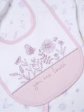 Rock-A-Bye Baby baby gift set with purple floral all-in-one - British product